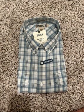 Duluth Trading Co Men's Soft Skills Plaid Button-Down Shirt - Blue/Gray